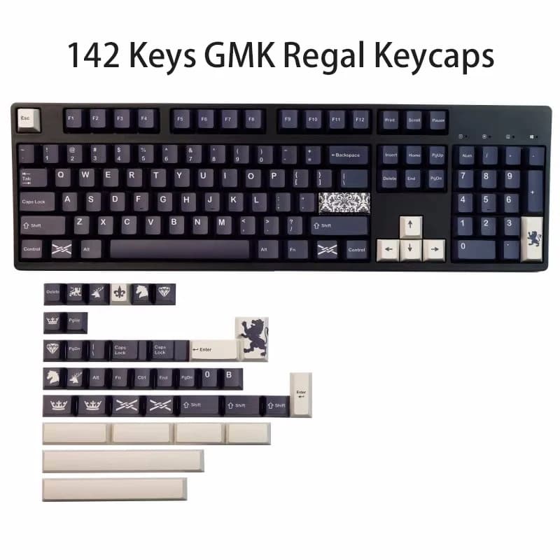 142 tasti GMK Regal Copritasti Cherry Profilo PBT Sublimazione della tintura Keycap per MX Switch Tastiera meccanica 2.25U 2.75U Spazio diviso