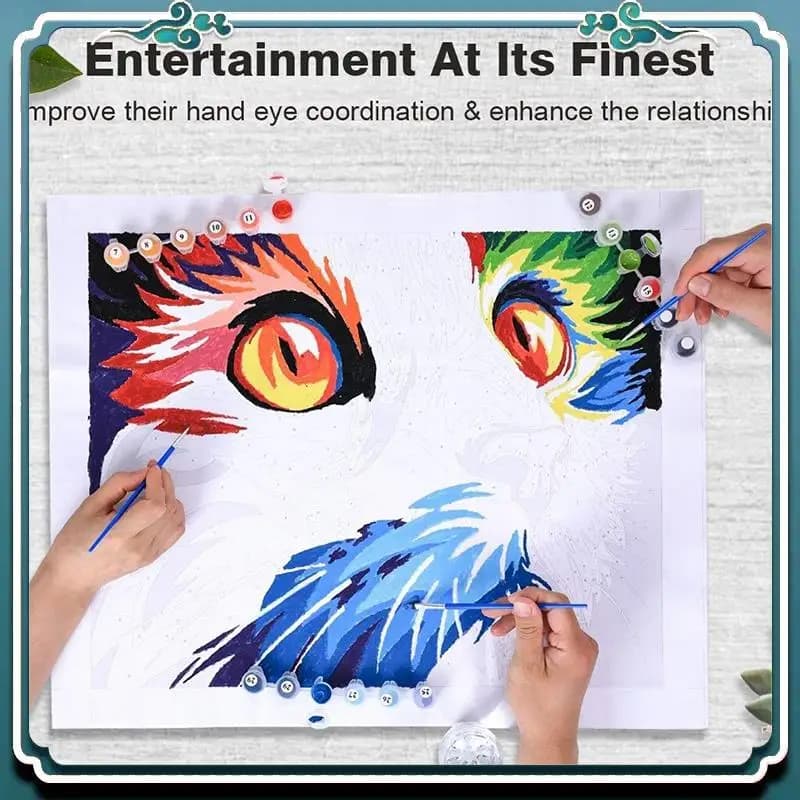 A67K-Paint By Numbers DIY Acrylic Painting Kit For Kids & Adults 40X45cm Silent Harbor Pattern With 3 Brushes