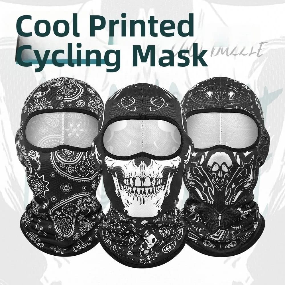 Fashion Ice Silk Cool Balaclava Breathable Quick Dry Full Face Cap Sun Protection Motorcycle Cycling Mask Motorcycle Riding