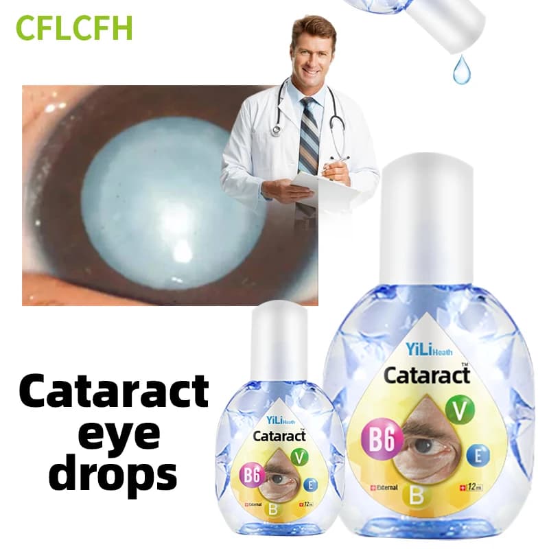 Gocce for the treatment of cataract for cloudy eyeball with black shadow removal and dry eyes Vision blurred Vitamin B6 12 ml