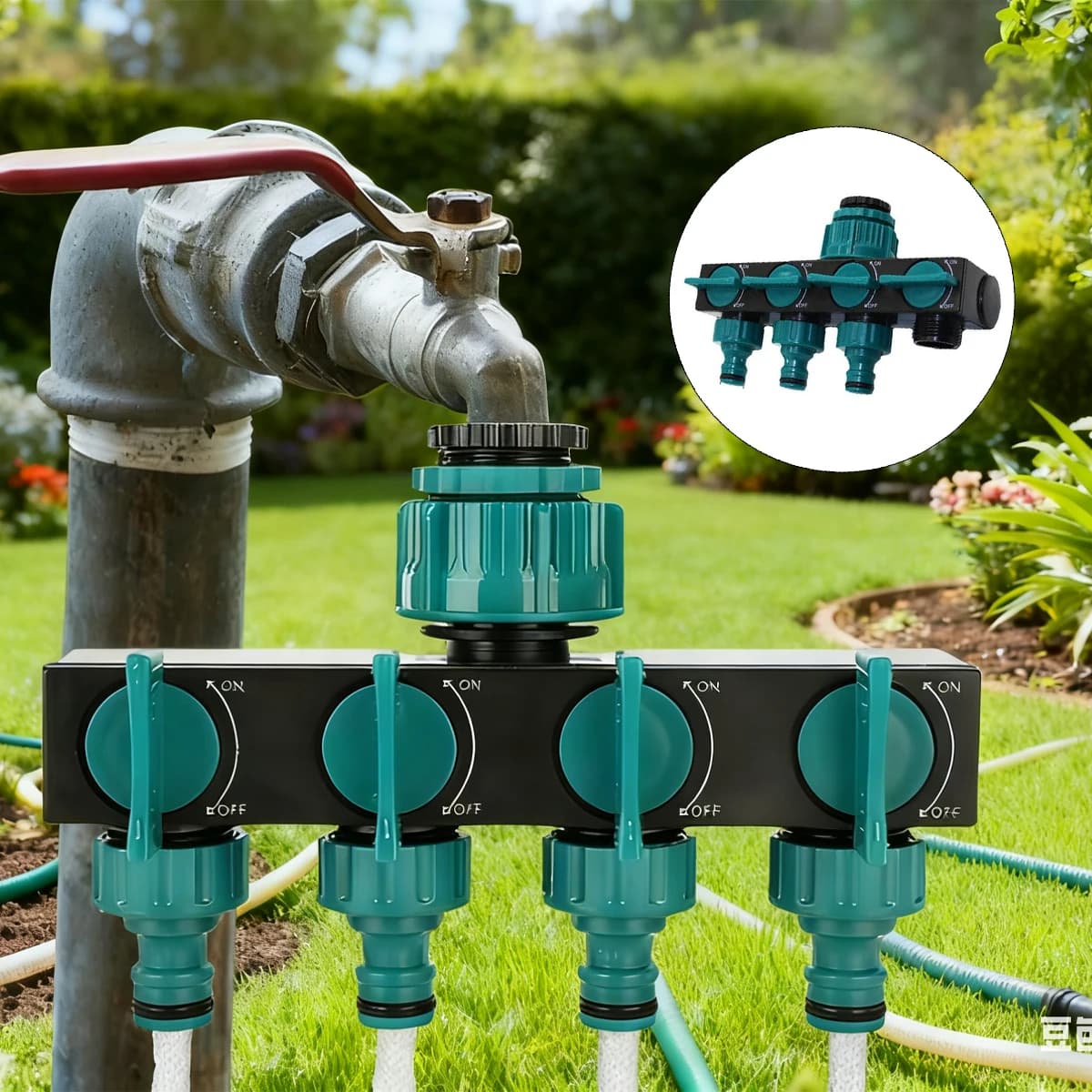 Divisore per Linea dell'Acqua, Raccordi per Tubi da Giardino, Attrezzi e Accessori per Giardinaggio, Sistema di Irrigazione, Connettore per Rubinetto