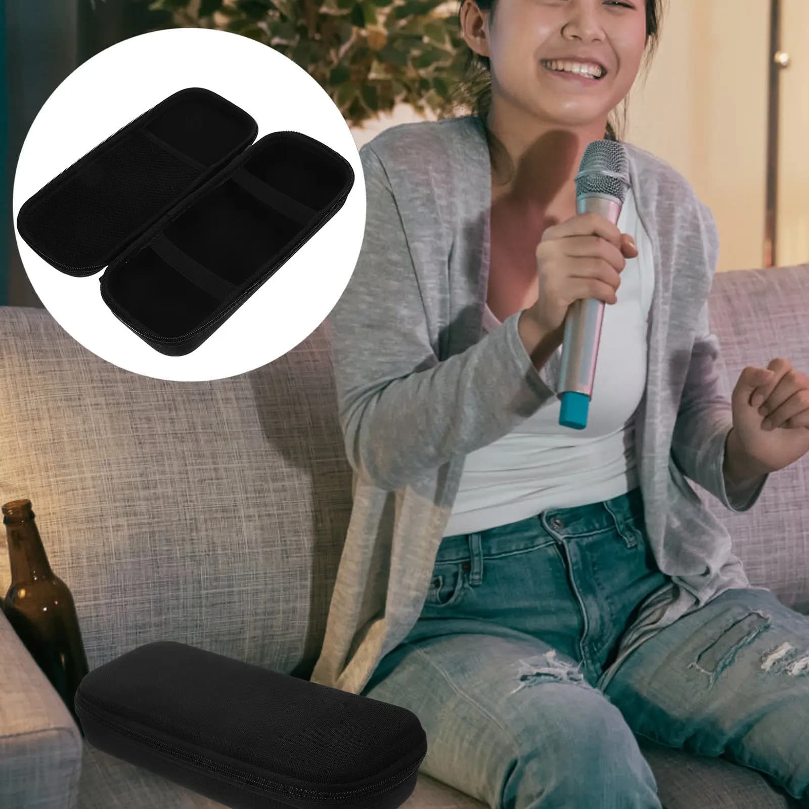 Borsa per Microfono Portatile Antiurto, Custodia per Microfono da Viaggio Leggera, Borsa per il Trasporto del Microfono