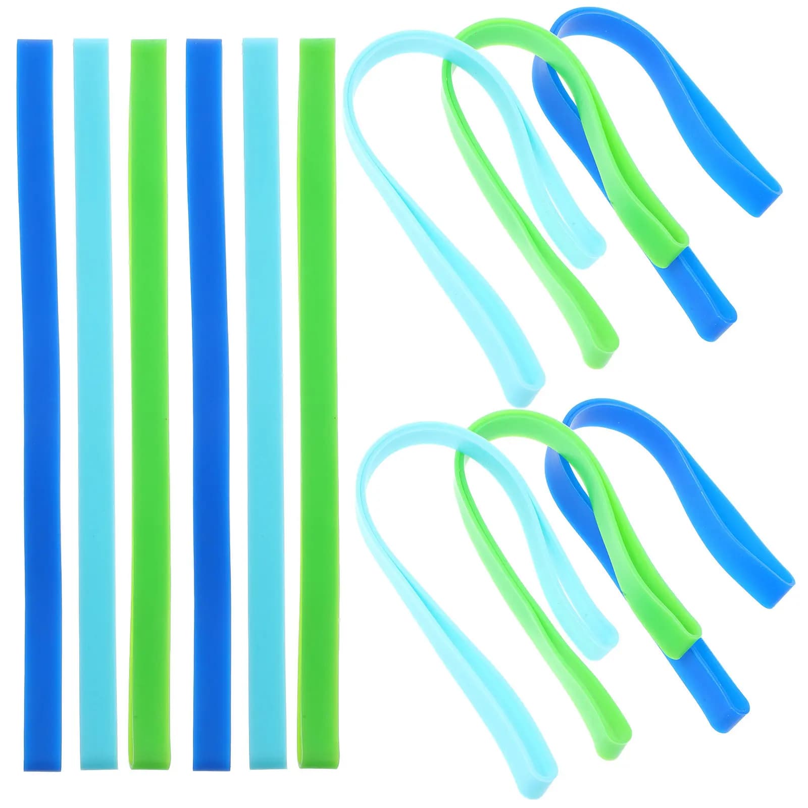 Set di 12 Cinghie in Silicone da 20 Cm, Design Piatto Estensibile, per Contenitori Pranzo, Accessori Bento, Cinghie di Fissaggio per Trasporto Alimenti da Campeggio