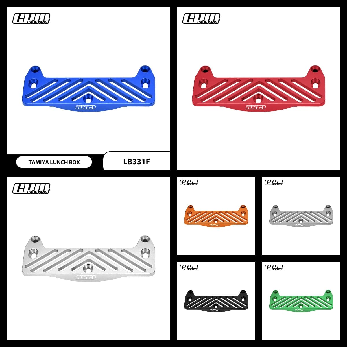 Supporto per paraurti anteriore in alluminio GPM per TAMIYA Lunch Box Rc Midnight Pumpkin