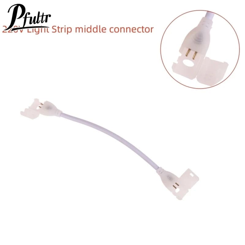 220V EU LED Strip Plug For Cob 360LEDs 12mm Light Strip Connector 2pin COB Led Strip Light Fix Clips Connector Accessories