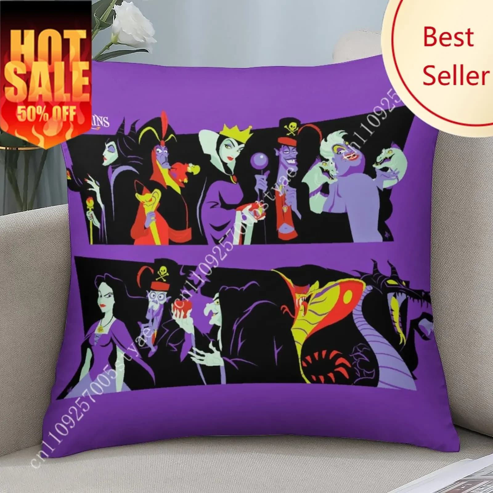 Federa per cuscino Disney Villains, decorazione morbida per divano e letto, regalo per bambini, feste, ragazzi e ragazze, federa personalizzata