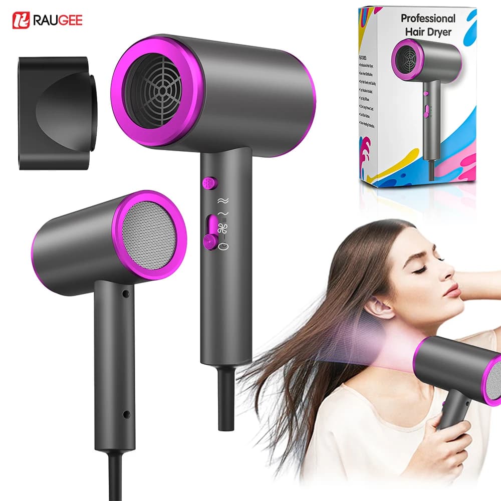 1600W Professional Hair Dryer, High Power, Quiet, Portable, 220V, for Home & Travel
