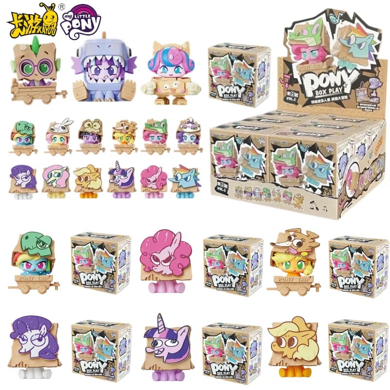 KAYOU My Little Pony Box Play Vol.2 Blind Box Mini Figure Pinkie Pie Twilight Sparkle Collectible Doll Connection Ornament Gift