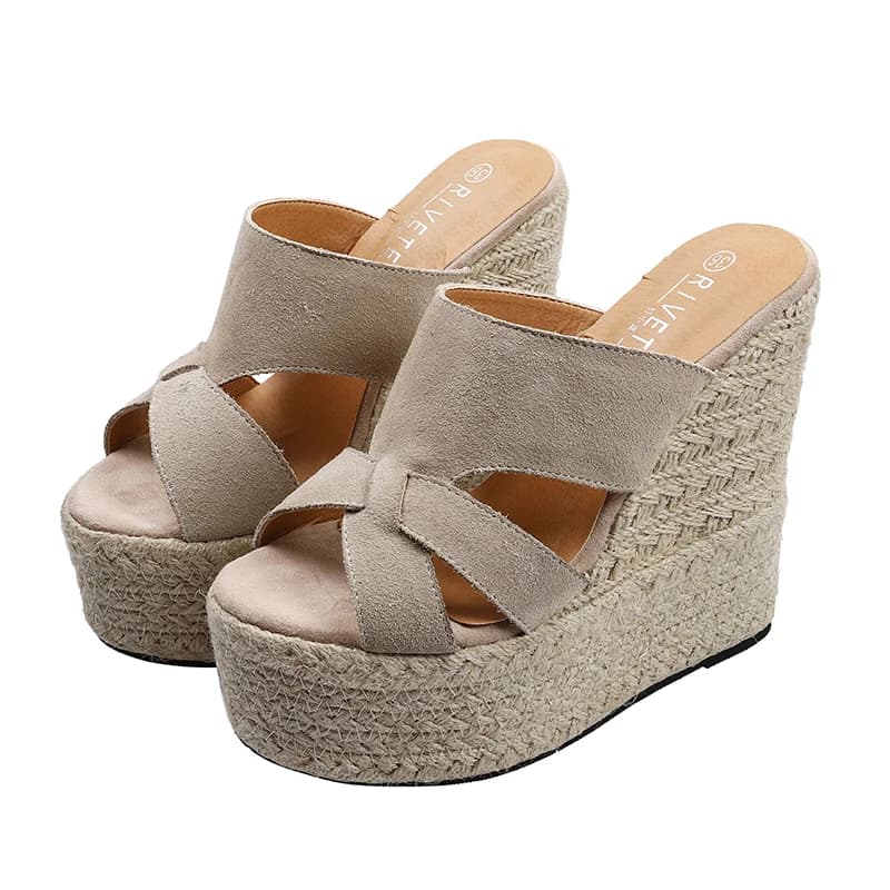 Women Sandals In Summer Wedges Heels Platform Footwear 14cm High Heels Sandals Shoes For Lady
