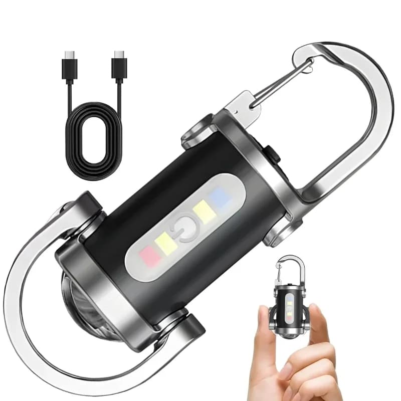 YS087 Torce portachiavi ricaricabili, 800LM EDC COB Torcia da lavoro Mini lanterna portatile ultra luminosa per la ricerca di escursioni
