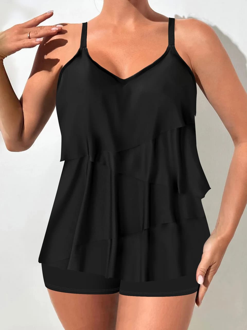 2 pezzi patchwork tankini costumi da bagno con pantaloncini 2025 donna tracolla costume da bagno estate bagnanti femminili nuoto costumi da bagno 3xl