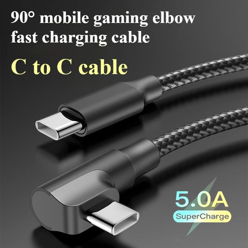 Cavo da C a C Gomito Cavo dati di ricarica rapida per telefono cellulare da 66 W 1 2 3 metri Adatto per cavo di ricarica Apple Samsung Xiaomi Redmi