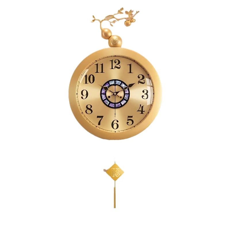 Nuovo Orologio da Parete a Forma di Zucca Cinese, Orologio di Lusso Moderno per Soggiorno