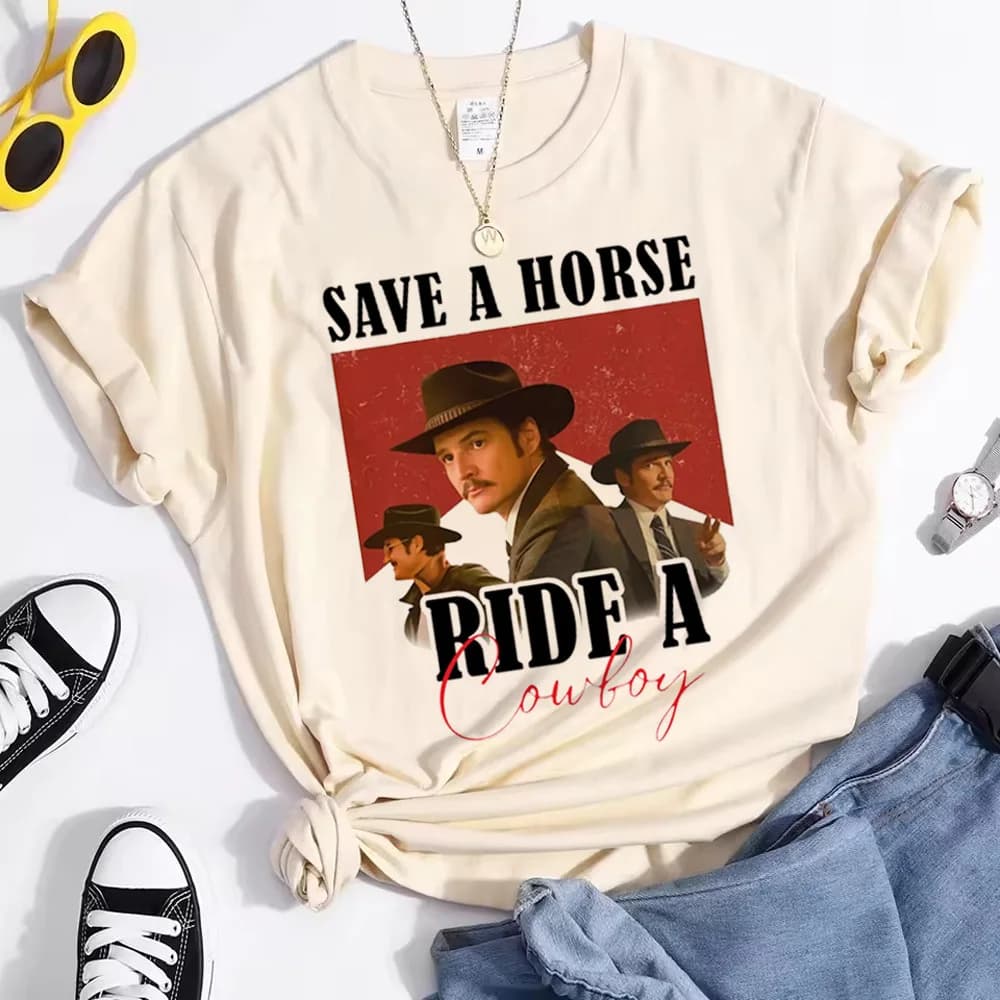 Pedro Pascal girl Digital University harajuku 80s Pastel korean clothes top tees korean clothes Pop Culture Grunge Pastel