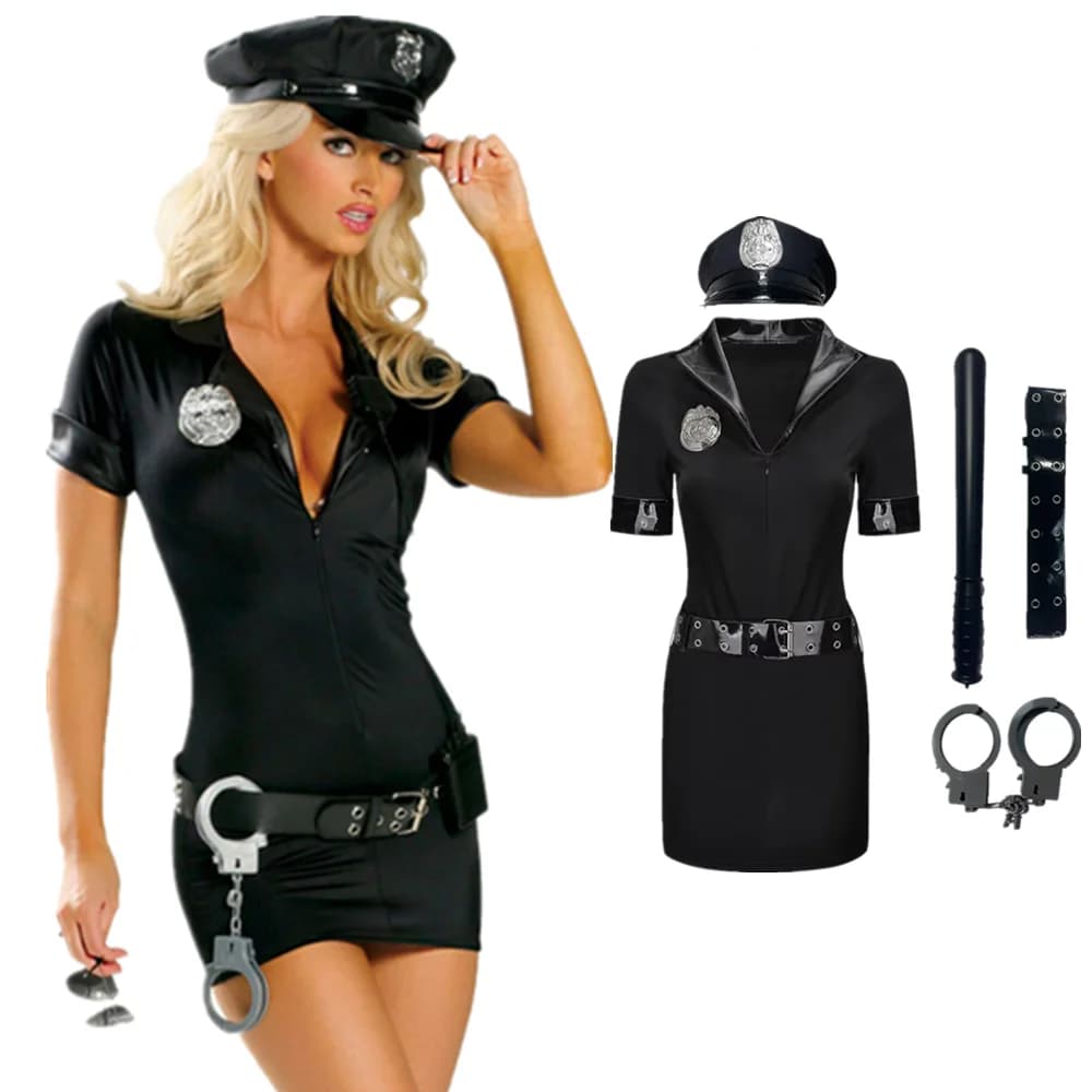 Costumi della polizia per le donne Giochi di poliziotti di ruolo Abito uniforme Cosplay Carnevale Halloween