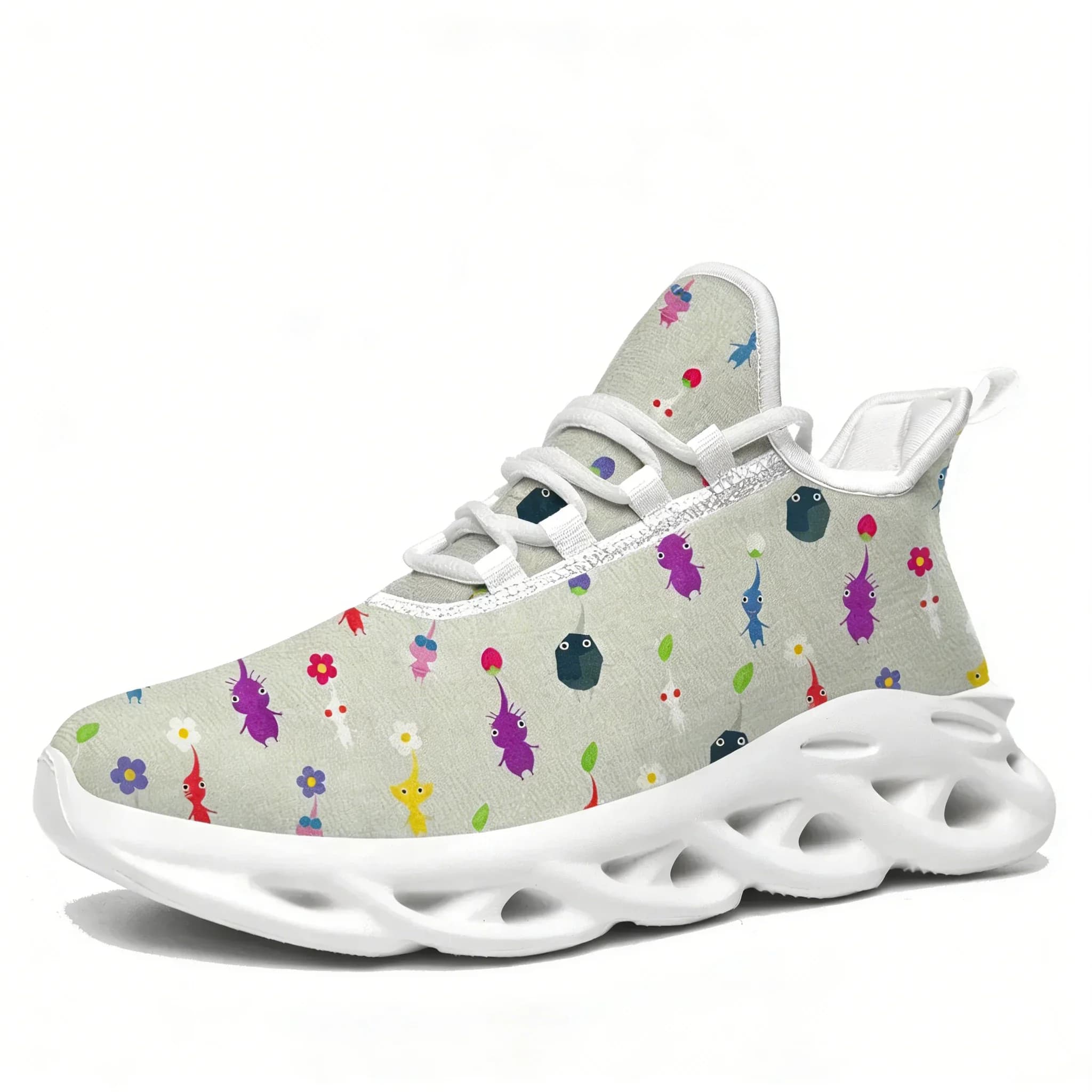 Pikmin Sneakers Hot Cartoon Game Scarpe da corsa sportive da uomo e da donna, scarpe stringate personalizzate alla moda