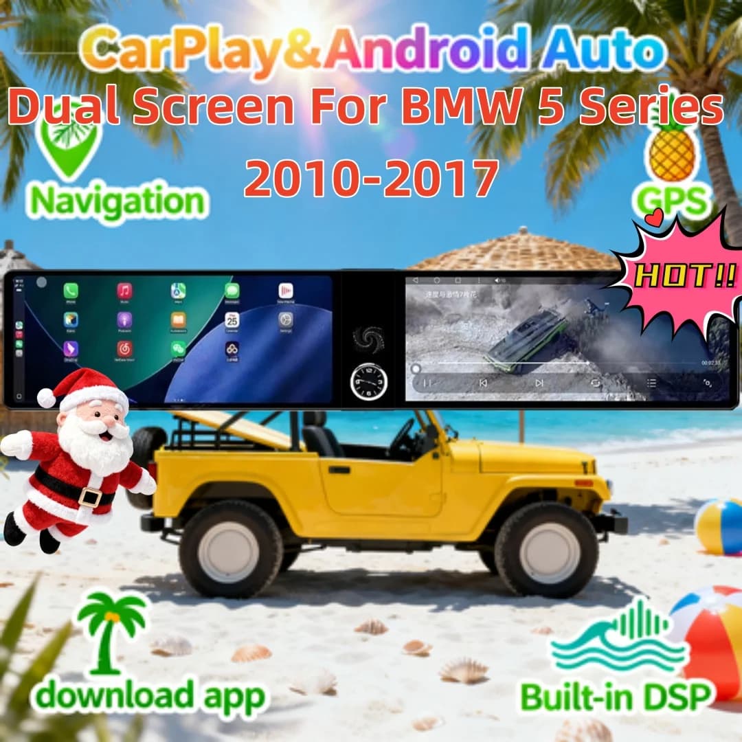 Android Radio Carplay Stereo For BMW 5 Series 2010-2017 Multimedia Tape Recorder Headunit Bluetooth GPS Navi CIC NBT LHD RHD