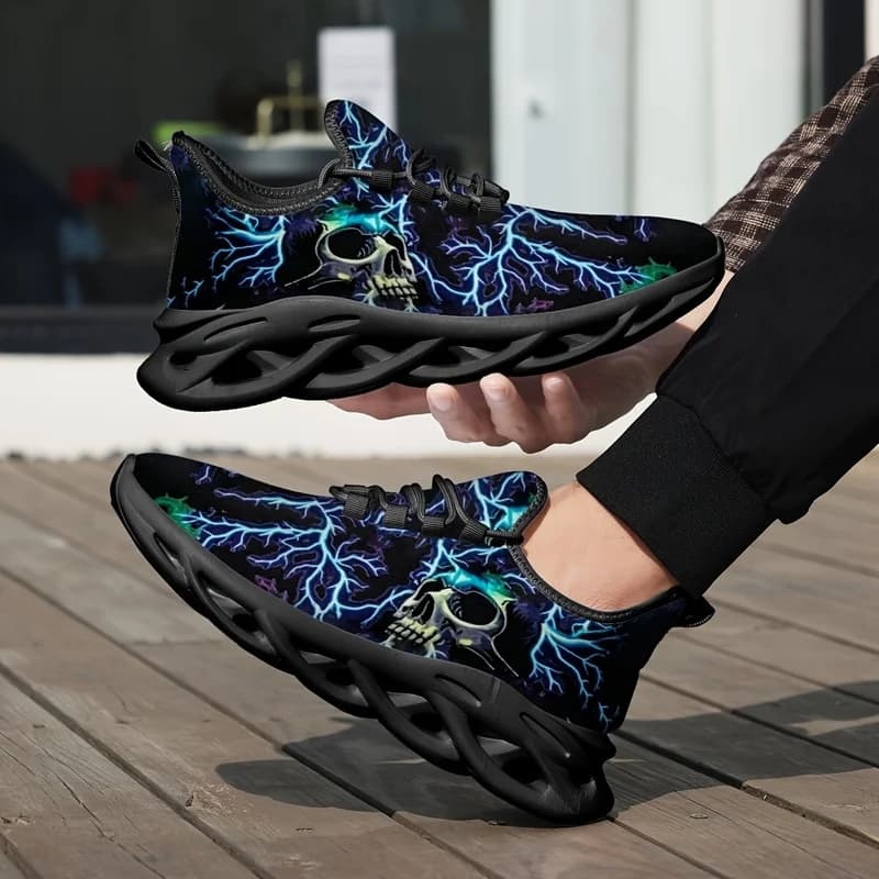 Ladies Men Running Shoes Sports Shoes - Breathable Mesh，Shock-absorbing sole，Gothic style casual walking shoes