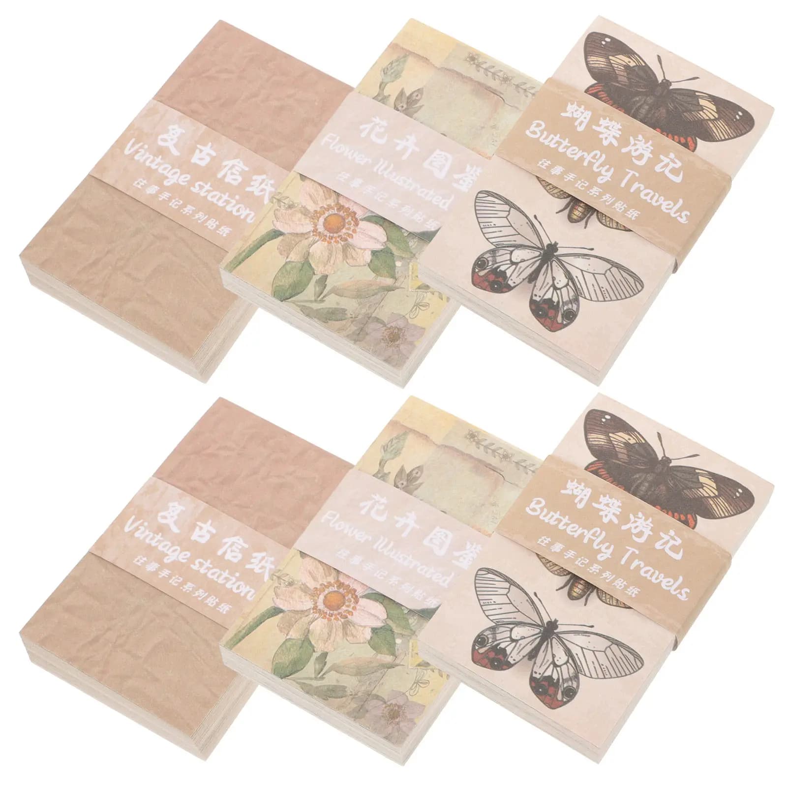 6 Bags Decor Scrap Book Paper Supplies Kit Decoupage for Crafts Scrapbook Accessories Decorative Journaling Scrapbooking