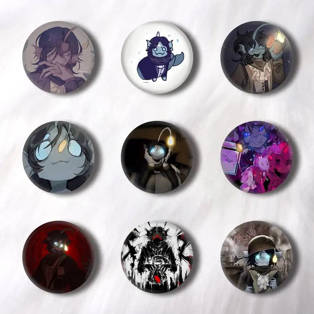 P-Pressure Sebastian Solace Pins Badges Round Laser Badge Brooch Clothes Backpack Accessories