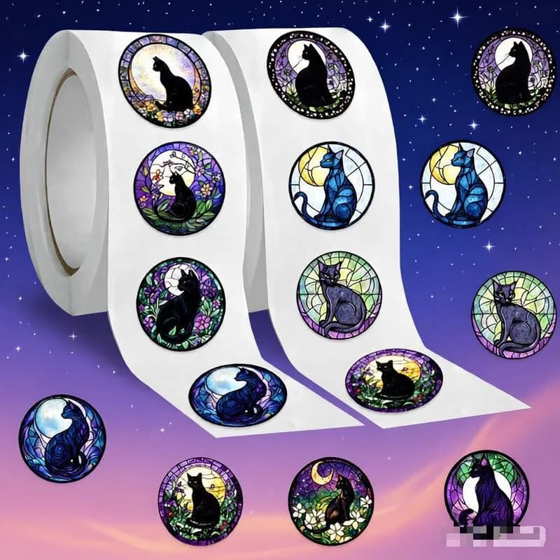 500 adesivi con gatti e luna, adesivi decorativi fai da te, adesivi per giocattoli per bambini, adesivi regalo