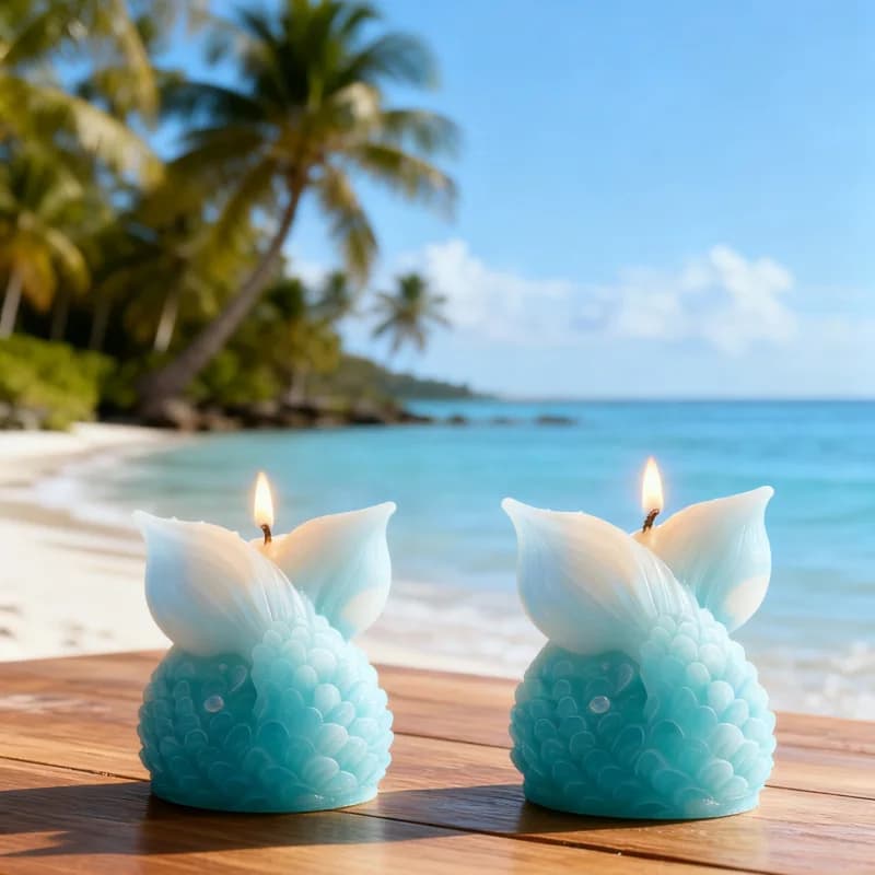 Stampo in silicone per decorazione in pietra profumata con coda di pesce per persona in stile oceano fai-da-te