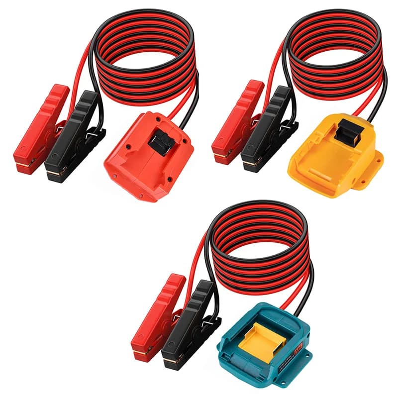 Cavo di avviamento rapido compatibile con Makita/DewALT/Milwaukee, alimentatore di emergenza per avviamento auto con messa a terra.