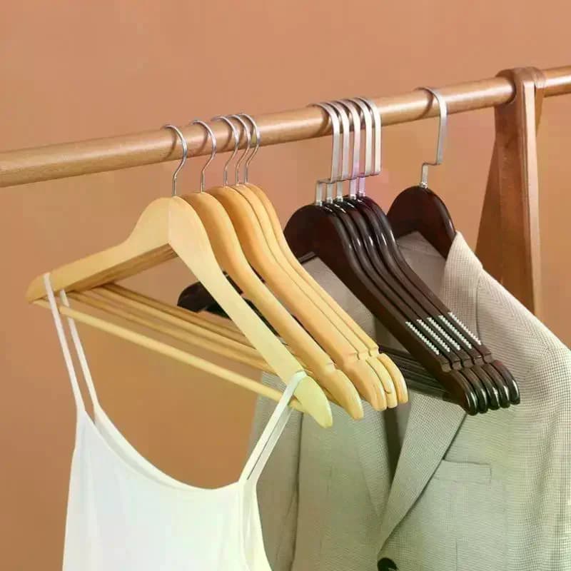 Appendiabiti in legno massello 2/4 pezzi, per negozi di abbigliamento, guardaroba e casa, senza giunture, per adulti