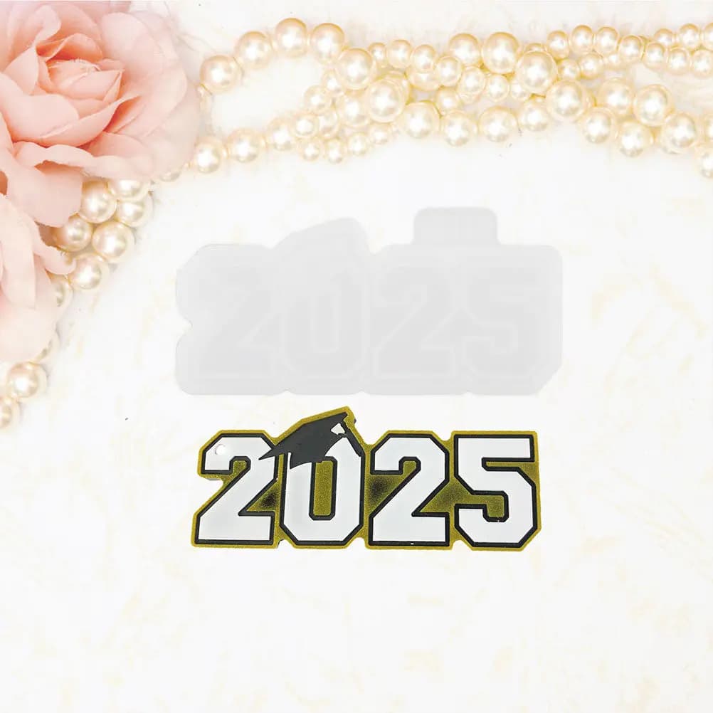2 Pezzi Stampi in Silicone per Ciondoli di Laurea, Cappello da Laureato, Certificato, Resina Fai da Te, Portachiavi, Charm per Telefono, Forniture per Feste di Laurea 2025
