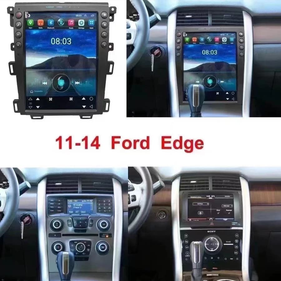 Carplay 4G SIM Radio Android For Ford EDGE 2009-2013 Qled Vertical GPS Navi Head Unit 12.1 Inch Multimedia Player Radio Stereo