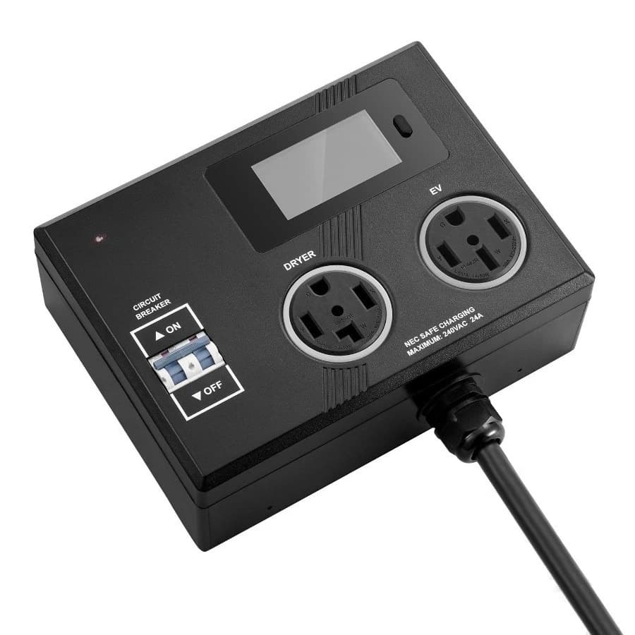 Splitter NEMA per asciugatrice e EV, indicatore LED a 3 colori, distribuzione intelligente dell'alimentazione 240 V, con spina NEMA 14-30, NEMA 14-30 e NEMA