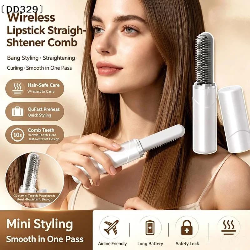 Mini Straight Hair Comb Wireless Charging Portable Curling Iron Portable Styling Electric Comb Does Not Hurt Hair〔DD329〕