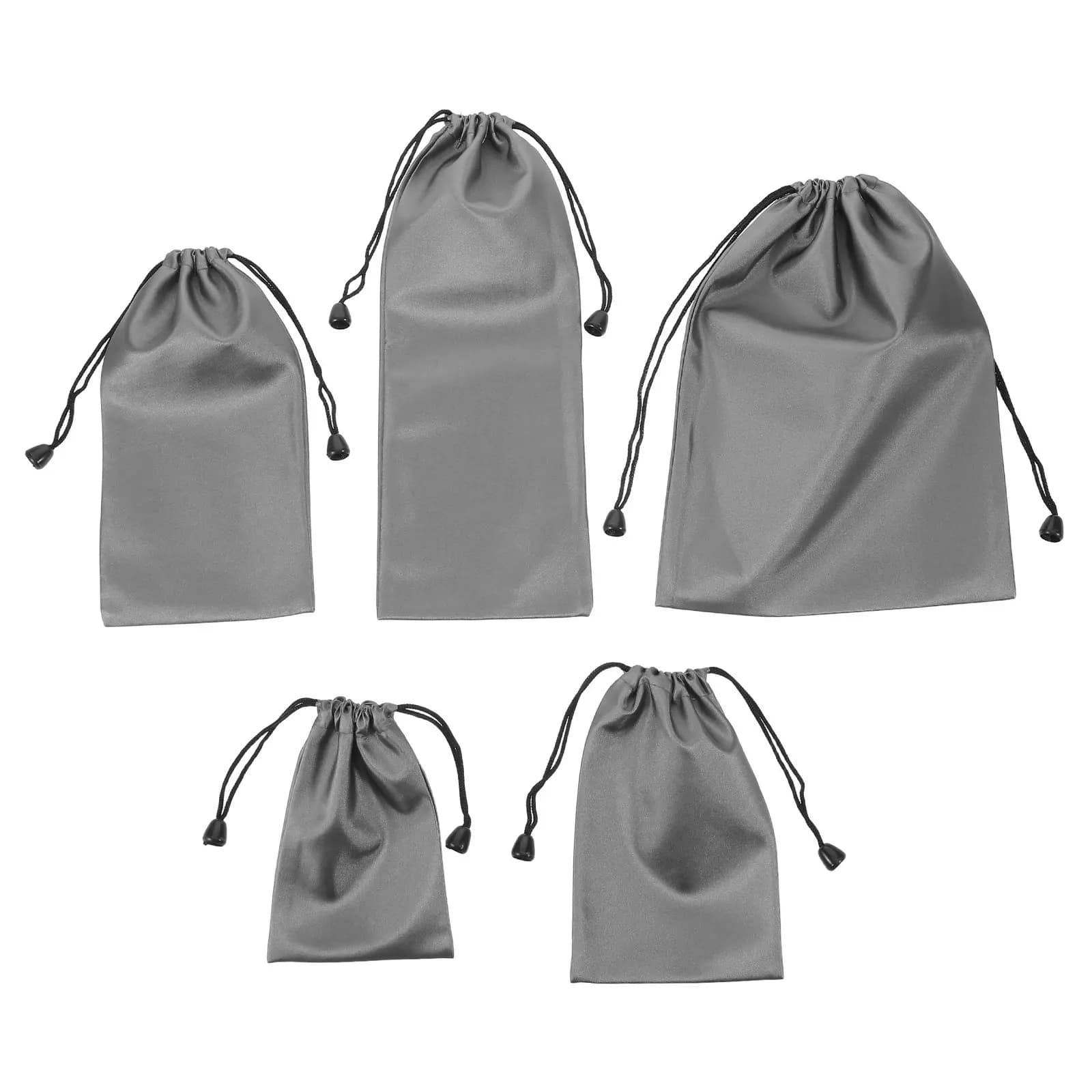 Set di 5 Sacchetti in Nylon con Cordoncino per Gestione Cavi, Custodia Portatile Compatta per Power Bank, Borsa Organizer per Elettronica da Viaggio