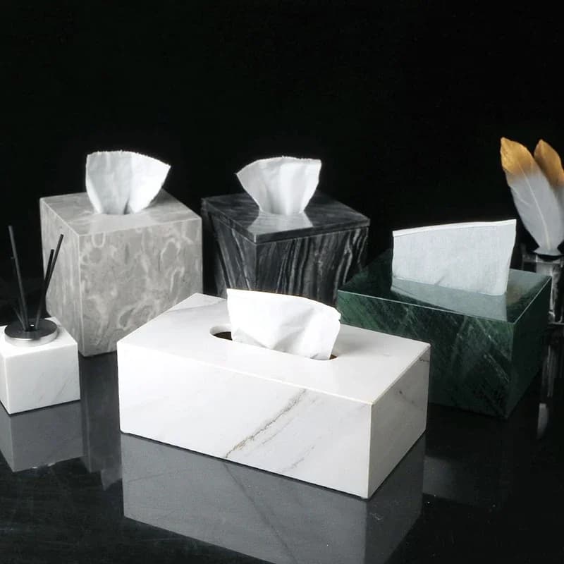 Set di accessori per il bagno, porta tovaglioli in marmo naturale, porta carta igienica di lusso