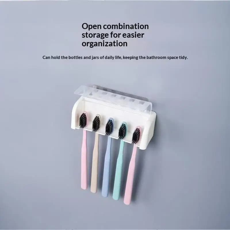 New Removable Adhesive Toothbrush Holder No Drill Wall Mounted Bathroom Waterproof With Drain Base
