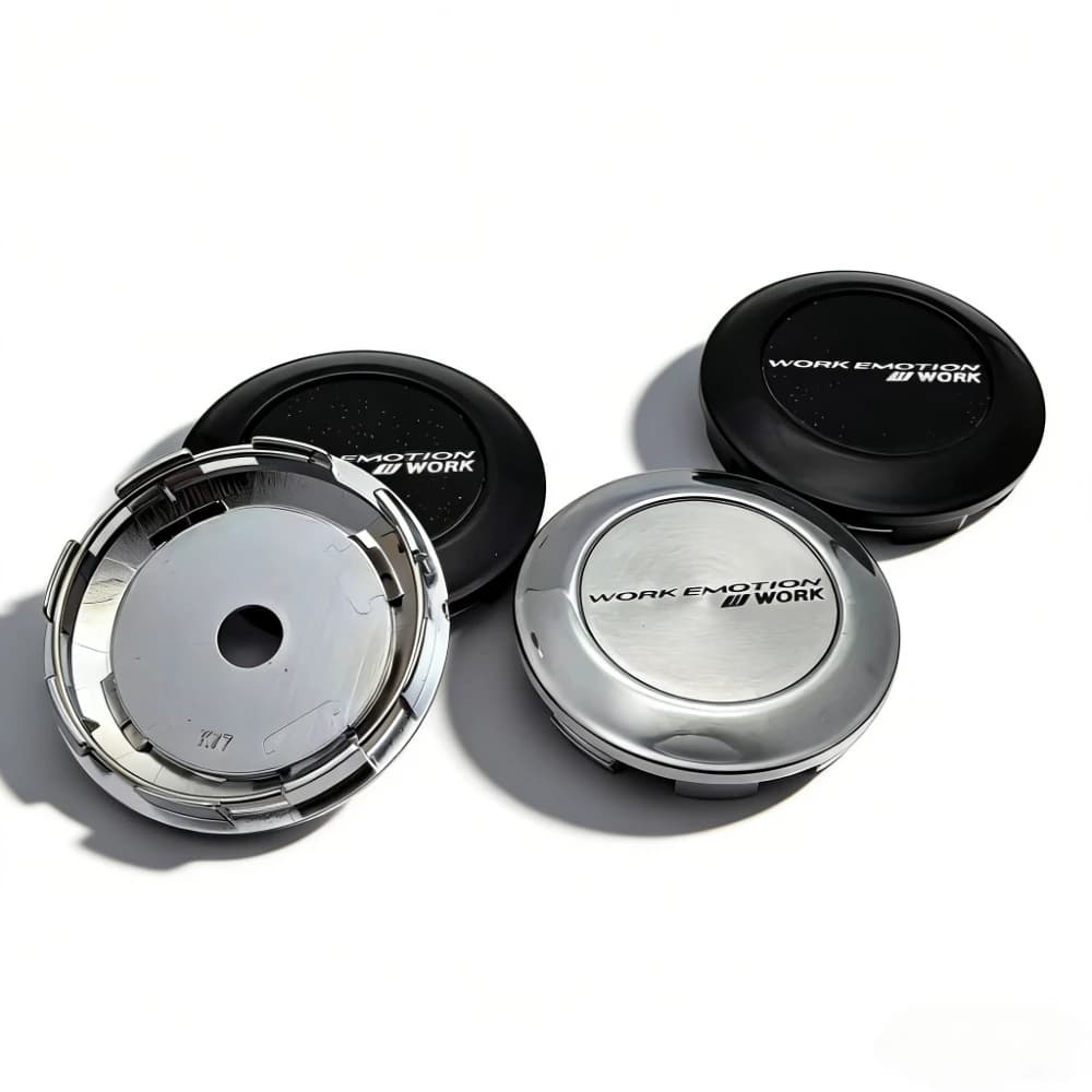 4 pz. Coprimozzi 77MM con Clip 72MM, Logo JDM W-Emotion, Copriruota Antipolvere per Cerchioni Auto, Accessori Auto