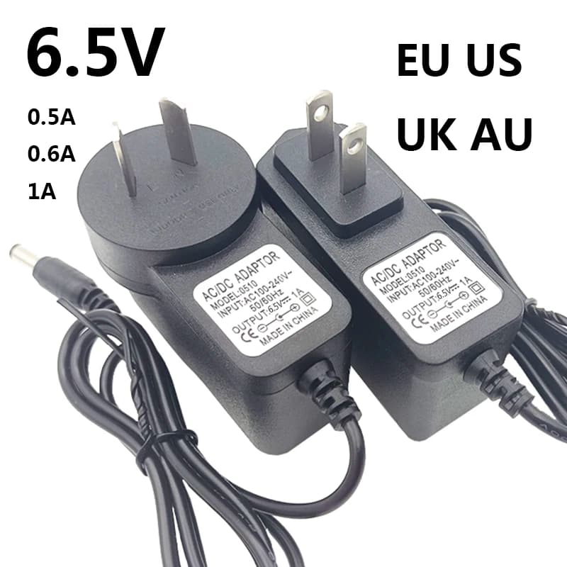 DC 6.5V Transformer 6.5V 1Amp 0.5A 0.6A 1A DC 6.5V Power Supply AU UK Plug 6.5 Volt Adapter Converter EU US Plug 5.5*2.5mm