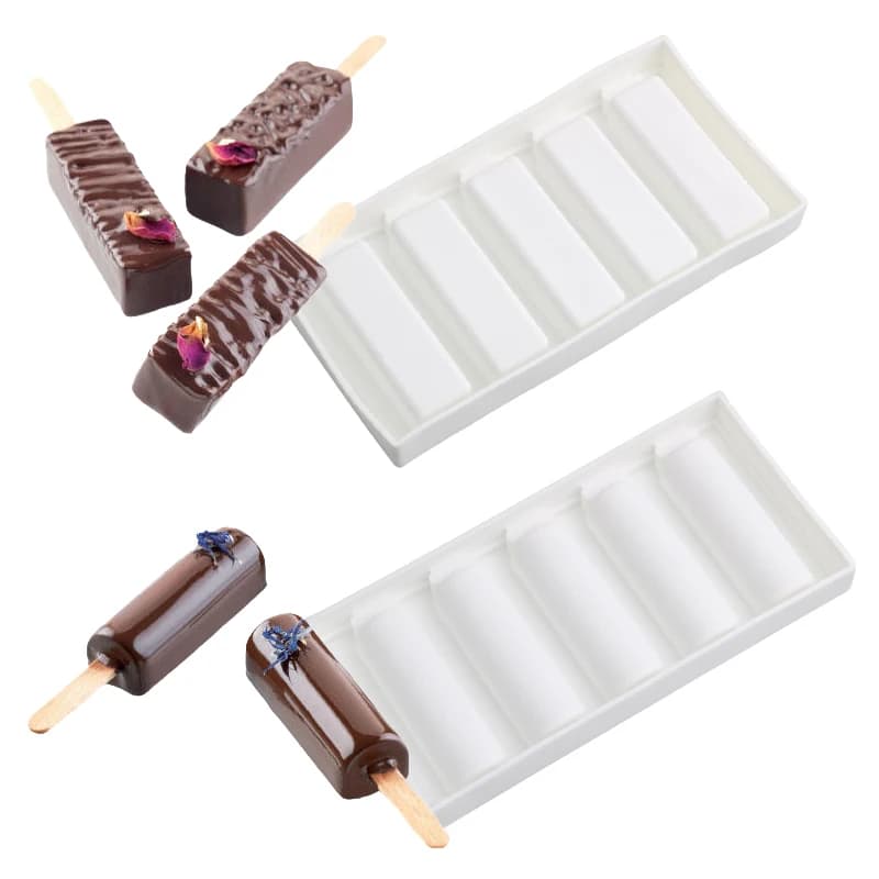SHENHONG 5 celle Cuboid o cilindro Design stampi per ghiaccioli in Silicone stampi per ghiaccioli estivi abbinati a bastoncini di plastica vassoio per cubetti di ghiaccio