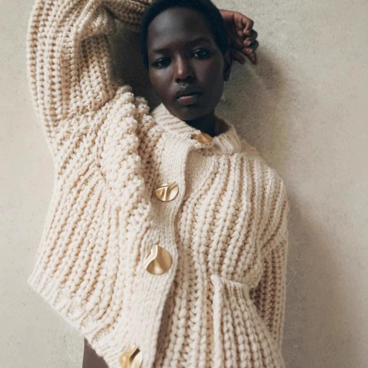 2026 autumn and winter new European and American style autumn coarse needle pocket button knitted cardigan long sleeved sweater