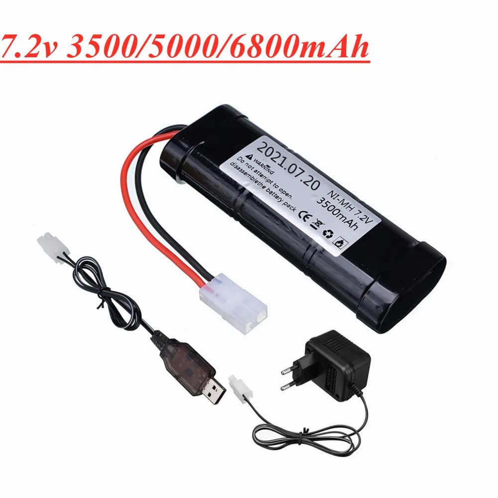 Batteria 7.2 V 5000mAh ni-mh SC per RC toys tank car Airplane Helicopter con connettori Tamiya batteria 7.2 v 3500/5000/6800mah