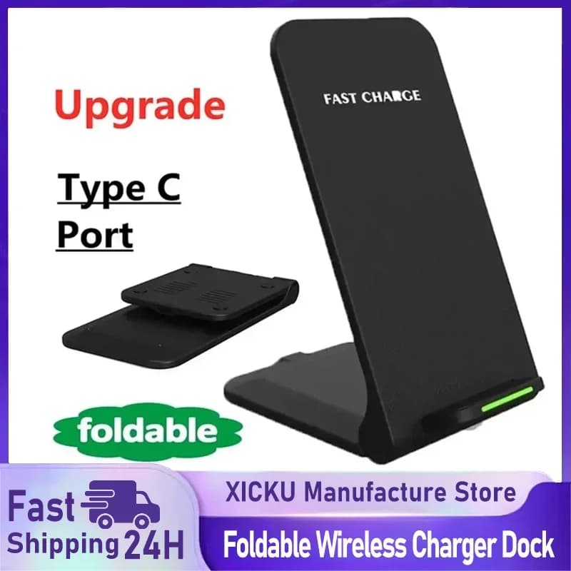 Base di Ricarica Wireless Veloce per iPhone 17 16 15 14 13 Pro Samsung Xiaomi - Stazione di Ricarica a Induzione Rapida