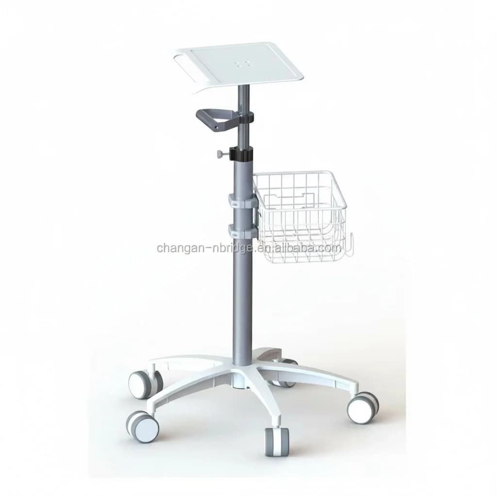 Medical Monitor Trolley, Aluminum 6061-T6 Hospital Cart, 680x680x1010mm Patient Monitor Stand, Premium Hospital Furniture
