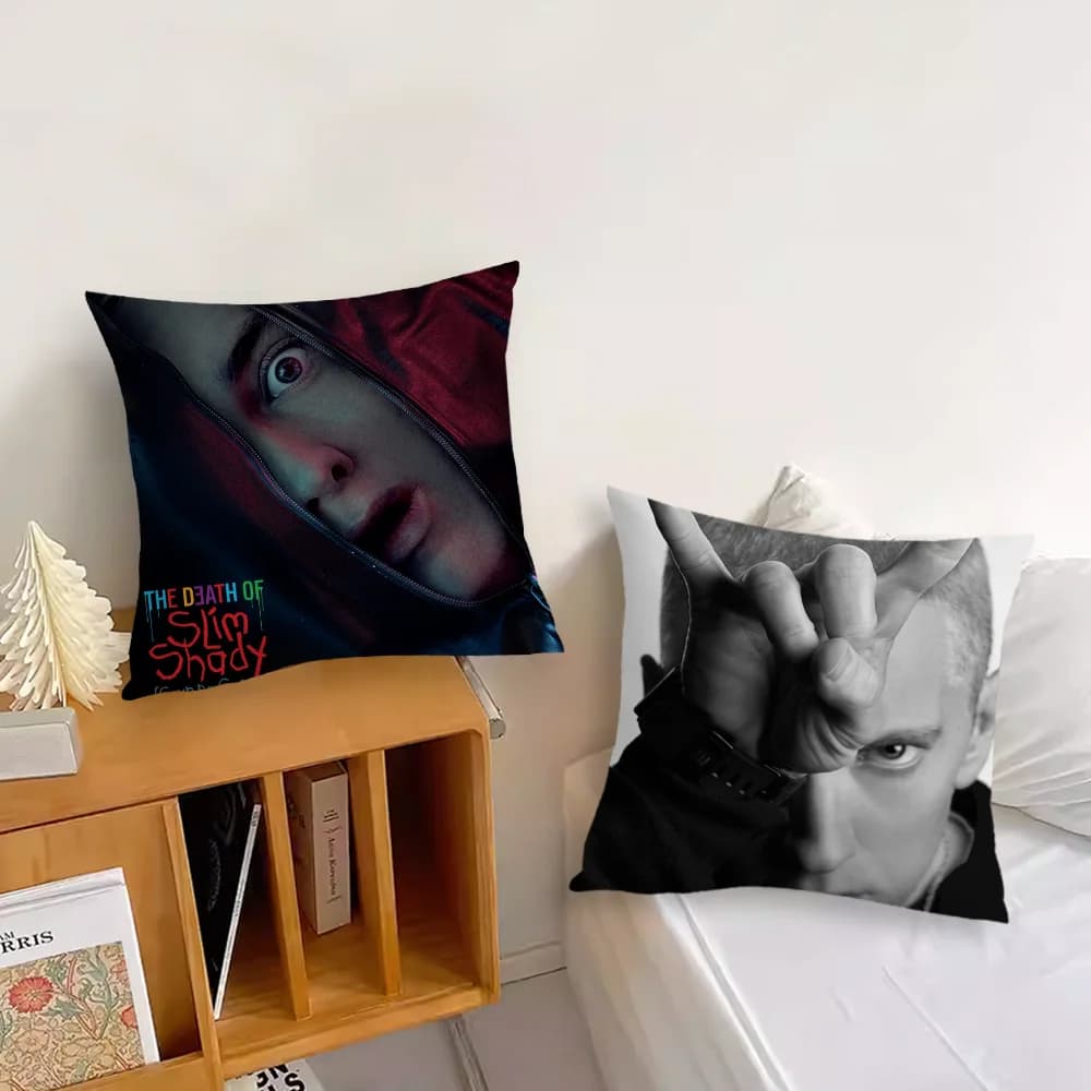 Rapper Cool Federa per cuscino Divano decorativo E-Eminems Testiera per la casa Cuscino per schienale per camera da letto Cuscino quadrato Tempo di pisolino