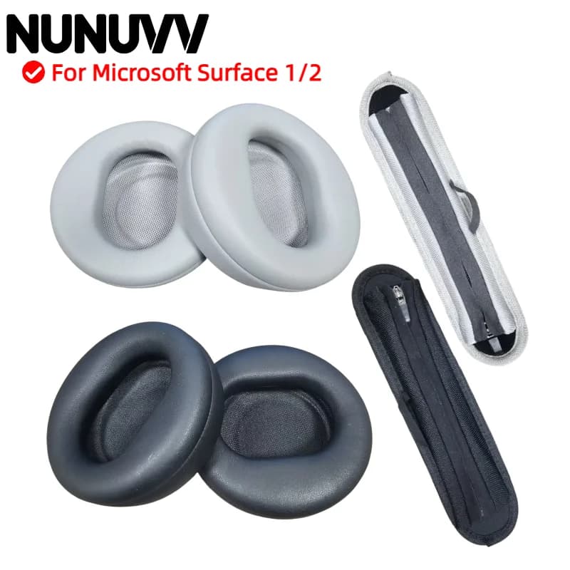 NUNUVV Cuscinetti auricolari di ricambio per cuffie Microsoft Surface 1/2 Cuscinetti/orecchie in memory foam morbida