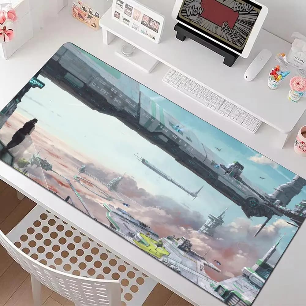 Tappetino per mouse Game Star Citizen Tappetini per mouse antiscivolo in gomma di dimensioni multiple di grandi dimensioni per computer da ufficio