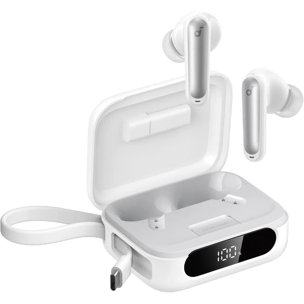 Noise Cancelling Earbuds, Portable Charger, USB-C, 12H Playtime, 192H with Case, Wireless Bluetooth (Renewed)