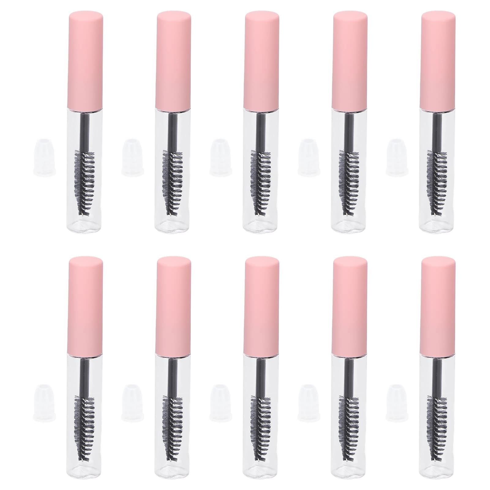10pcs Empty Mascara Tube DIY Refillable Clear Portable Eyelashes Mascara Cosmetic Bottle for Eyelash Growth Oil 5ml