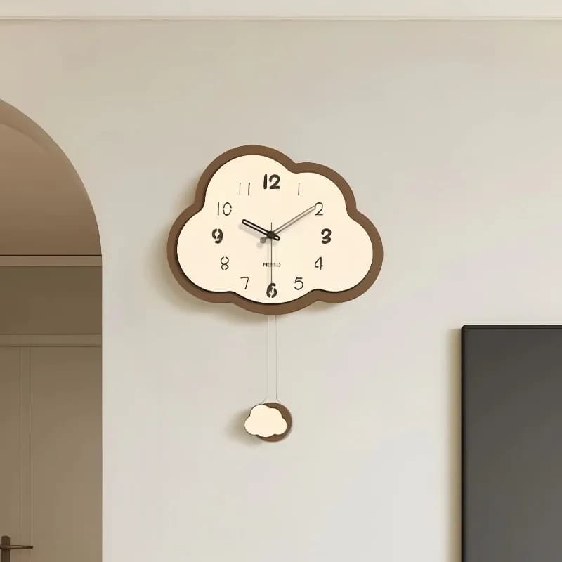 Orologio da parete con design a pendolo Luce nordica di lusso Camera da letto carina Orologio da parete moderno Soggiorno Decorazioni Wandklok Articolo per la casa