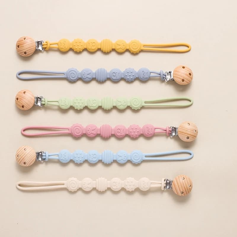 Clip a catena per ciuccio in Silicone per bambini Clip per supporto per capezzoli portatile BPA Free Baby catena per dentizione giocattolo accessori per la dentizione del bambino regalo