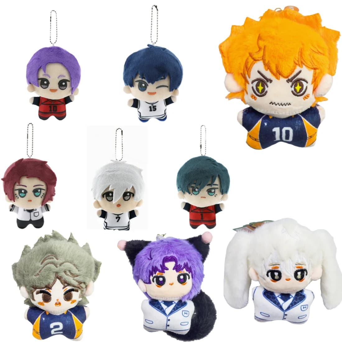 Peluche Anime Ragazzo Palla da Pallavolo 10cm, Ciondolo Borsa Kawaii Blue Lock, Portachiavi